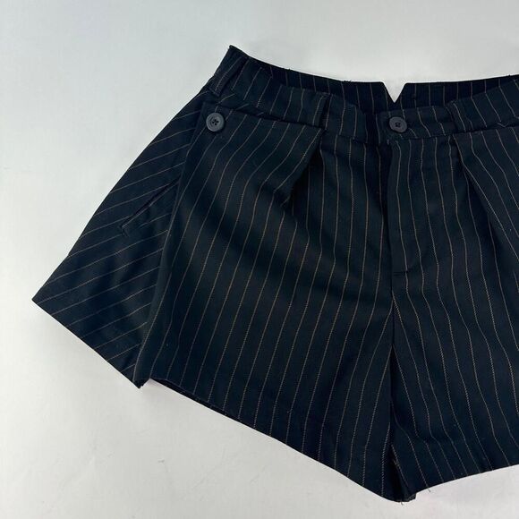Free People Shorts Brown Size 4 Button Pinstripe Mini Shorts - Picture 4 of 11